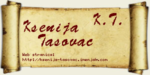 Ksenija Tasovac vizit kartica